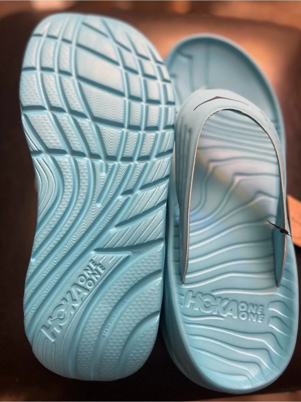 Hoka One One Ora Recovery Scuba Blue Mens Flip Flops!!(11)